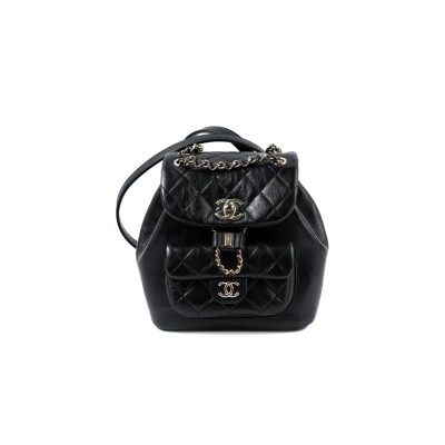 CHANEL BACKPACK BLACK AS2908 B07122 94305 (18*18.5*12cm)